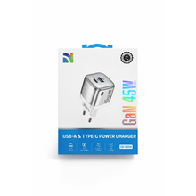 Incarcator Retea NCC GaN45W Mini, 45W, Alb