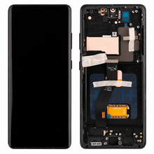 Display cu Touchscreen pentru Samsung Galaxy S21 Ultra, Compatibil, Soft Oled, 90Hz, Negru cu Rama