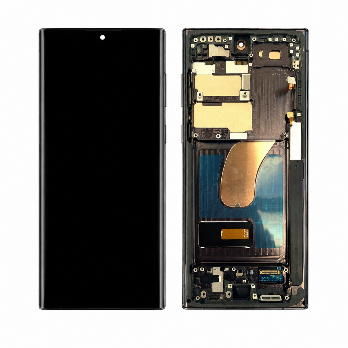 Display cu Touchscreen pentru Galaxy Samsung S23 Ultra, Compatibil, Soft Oled, 90Hz, Negru cu Rama